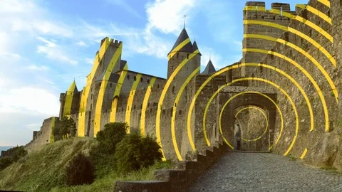 Time Lapse Of Carcassonne, A Hilltop Town In Southern France Stock Footage 98819899