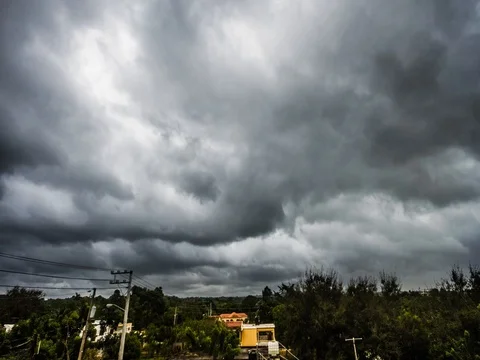 Time lapse of a Caribbean hurricane sky with impressive clouds Stock Footage 70136392