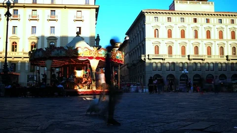 Time lapse of a carousel, Florence Stock Footage 81115482