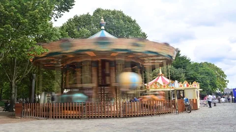 Time Lapse: Carousel with horses 스톡 동영상 78461293