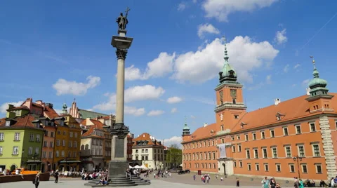 Time lapse - Castle Square, Old Town, Warsaw, Poland Stock Footage 49664569