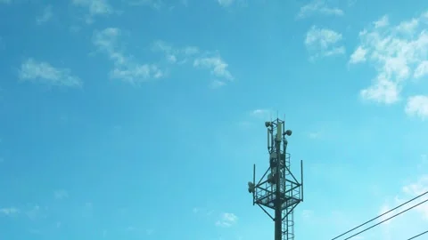 Time Lapse of Cell Station, Mobile Communications, Cell Network Tower, Mobile Co Stock Footage 332853697