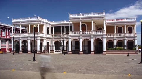 Time lapse of central park and La Catedral (Cathedral) de Granada (Nicaragua) Stock Footage 67477480