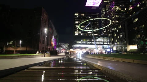 Time-Lapse Central Park, Vivid Light Festival 2018, Sydney, Australia Stock Footage 147373710