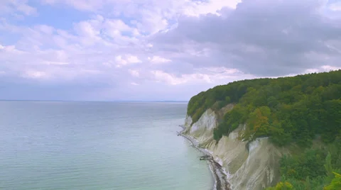 Time Lapse Chalk Cliffs And Ocean Of Rügen Island With Clouds Gathering Stock Footage 37612117