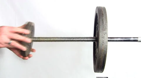 Time-lapse changing barbell weights 9 Stock Footage 49591342