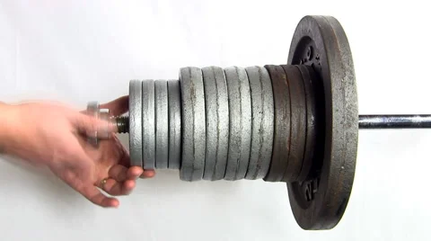Time-lapse changing barbell weights 10 스톡 동영상 49591414
