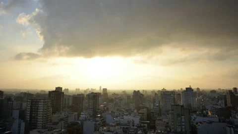 Time lapse of changing weather and sunset in Buenos Aires Stock Footage 134752852