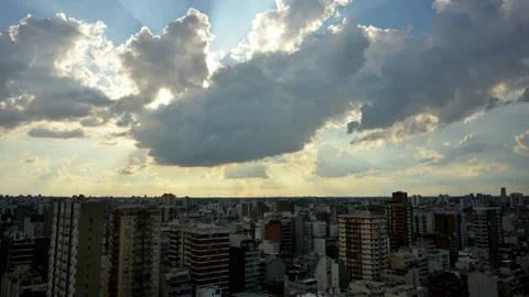 Time lapse of changing weather over Buenos Aires city, Argentina Video stock 148506865