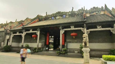 Time lapse of Chen Clan Academy - 4K Stock Footage 34178035
