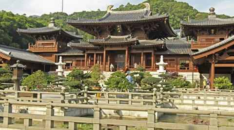 Time lapse of chi lin nunnery Stock Footage 39194216