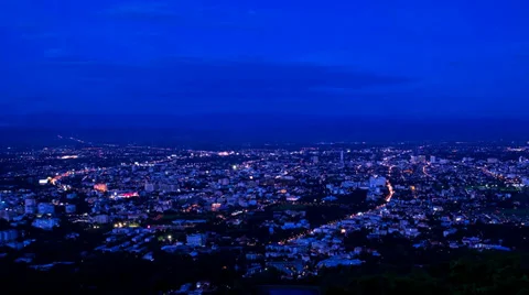 Time lapse Chiang Mai View Evening Tilt Down Stock Footage 39561933