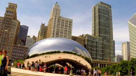 Time Lapse of Chicago Bean on a summers day multiple shots Stock Footage 45392754
