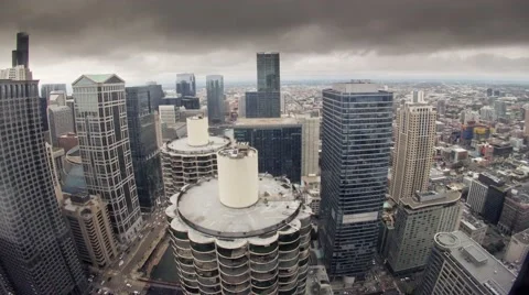 Time Lapse of Chicago facing WEST from the 47th floor of the AMA Building. Video stock 68175633