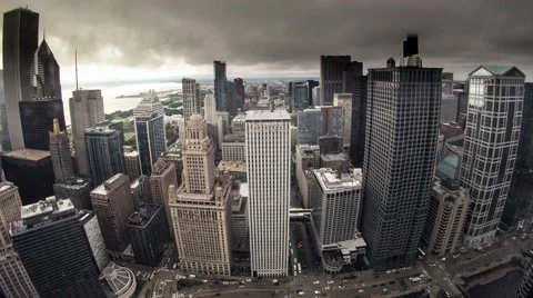 Time Lapse of the Chicago Skyline looking SOUTH from the 47th floor Video stock 68176510
