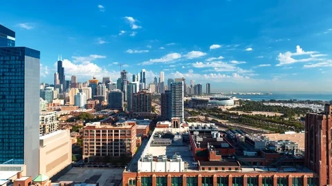 Time-lapse of the Chicago skyline with skycrapers Stock Footage 99193953