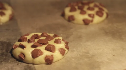 Time lapse - Chocolate Cookies Baking in the Oven Stock Footage 57670670