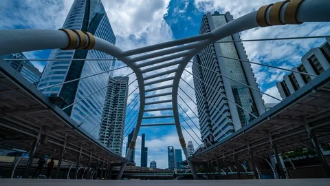 Time lapse of Chong Nonsi skytrain station in Bangkok, Thailand Stock Footage 120278748