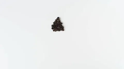 Time lapse of christmas tree made from roasted coffee beans Stock Footage 120598651