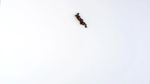 Time lapse of christmas tree made from coffee beans with cups of cappuccino Stock Footage 120599182