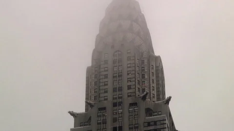Time Lapse: Chrysler Building in Clouds Stock Footage 92402496