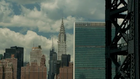 Time Lapse of Chrysler Building with clouds, day. 스톡 동영상 106083677