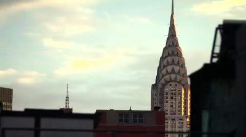 Time-lapse of Chrysler Building in New York. Stock Footage 10936507