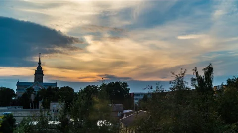 Time lapse. Church from dusk to dawn. Stock Footage