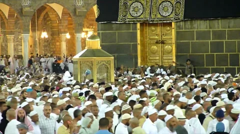 Time lapse of the circling around Kaaba Stock Footage 34146271