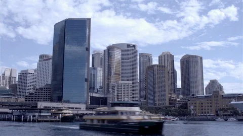 Time lapse of Circular Quay in Sydney with Ferries Stock Footage 104249124