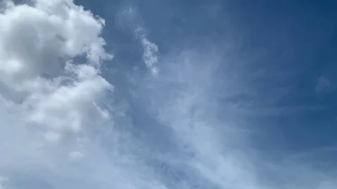 Time lapse of cirrus clouds directly overhead with cumulus appearing 스톡 동영상 118289702