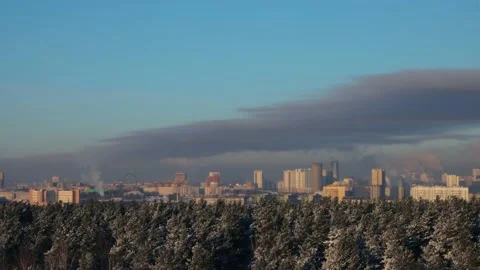 Time lapse of a city on a cold winter day Stock Footage 150173312