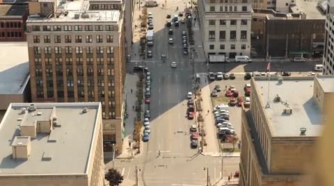 Time lapse city driving in Buffalo NY Downtown Stock Footage 47657631