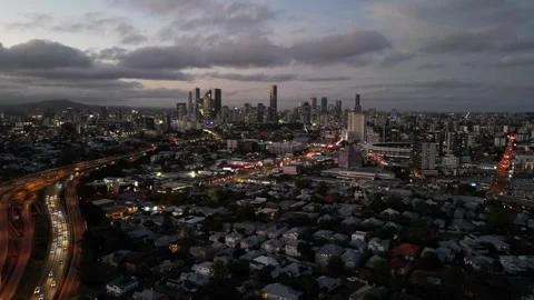 Time-lapse of city at dusk Stock Footage 320239483