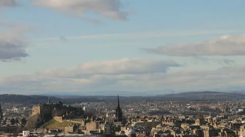 Time lapse of the city of Edinburgh, with view of the castle. Video stock 10797741