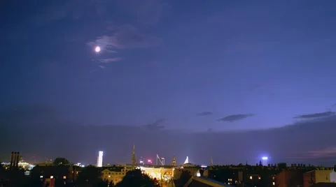 A time lapse of a city in a full moon night Stock-Footage 40869289