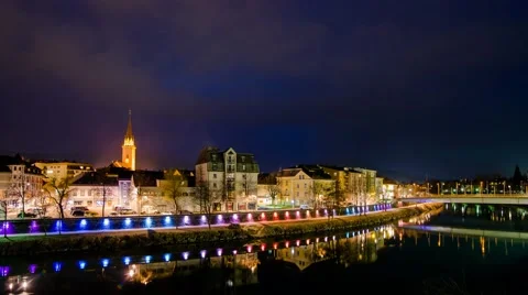 Time Lapse - City lights changing Видео 46200806