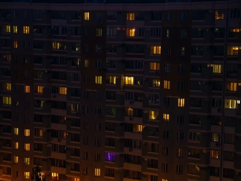 Time Lapse City Lights In Windows Stock Footage 77170741