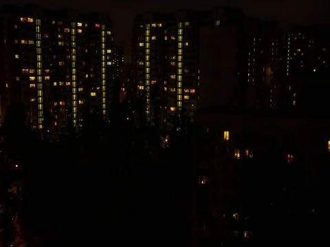 Time Lapse City Lights In Windows Stock Footage 77170750