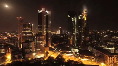 Time lapse of city at night. skyline skyscrapers. urban cityscape. real estate Stockbeeldmateriaal 40544824