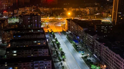 Time Lapse of City at night,china Stock Footage 77260095