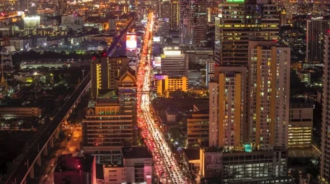 Time lapse of city scape at night 스톡 동영상 51309978