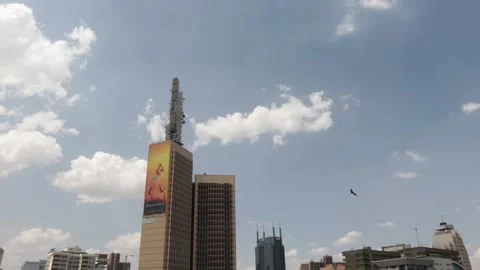 Time-lapse of City Skyline with Jamison billboard Stock Footage 150973283