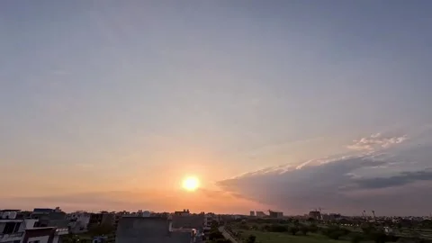 Time lapse of city sunset moving clouds fast moving traffic Stock Footage 288699390