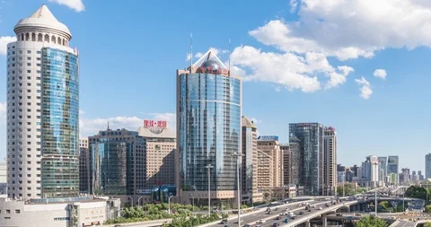 Time Lapse - Cityscape of Beijing Video stock 125532799