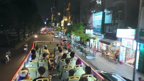 Time lapse of cityscape on double decker bus Stock Footage 294745203