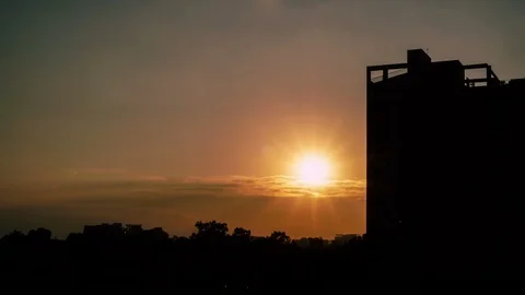 Time lapse of cityscape at dust Stock Footage 120251776