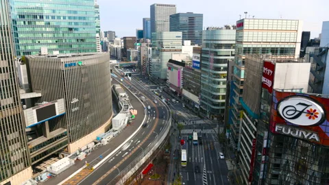 Time-lapse: Cityscape of Ginza , Tokyo, Japan Video stock 153589936
