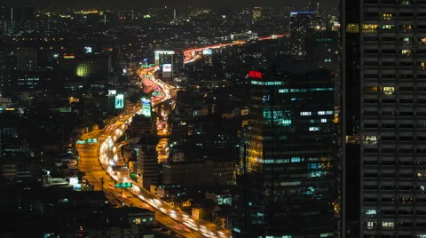 TIME LAPSE CITYSCAPE SKYLINE DAY TO NIGHT Stock Footage 48827244