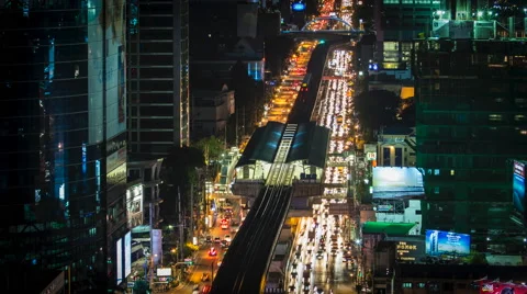 TIME LAPSE CITYSCAPE SKYLINE DAY TO NIGHT Stock Footage 48833310